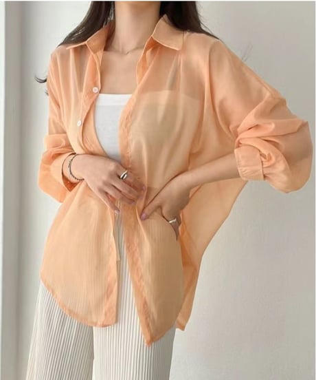 sheer loose shirt / 7color　hm2881