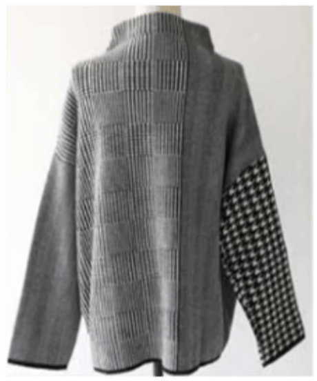 patchwork pattern knit top　hm2687