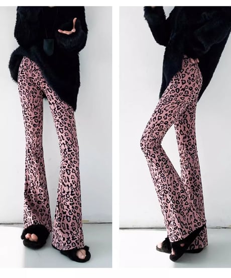 leopard flare leggings / 3color　hm1999