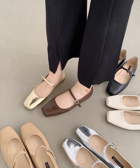 square strap pumps / 6color　hm2038