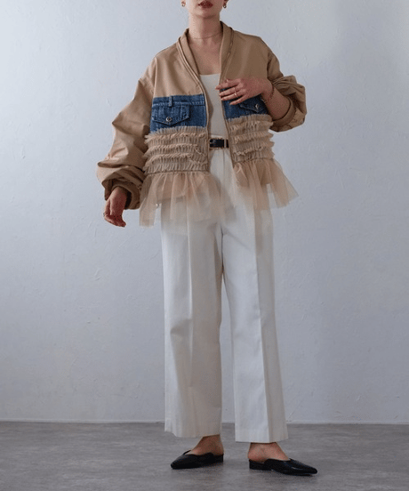 tulle mix blouson / 3color　hm2820