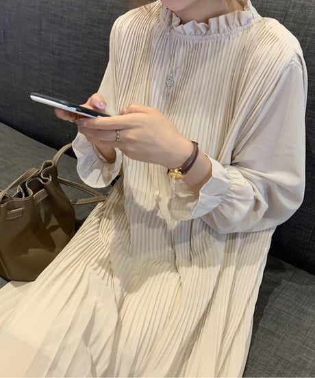 pleated long dress / 4color　hm2910