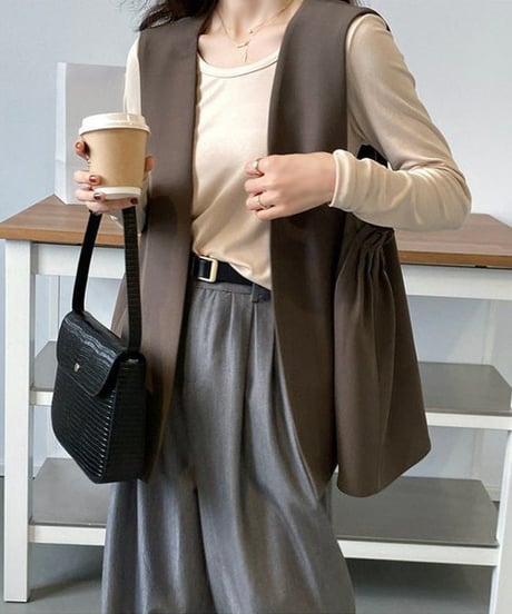 side tuck gilet / 2color　hm1440