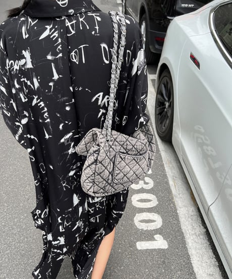 letter-paint shirt dress / 2color　hm1192