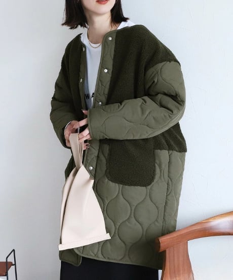 hybrid quilted coat / 3color　hm2570