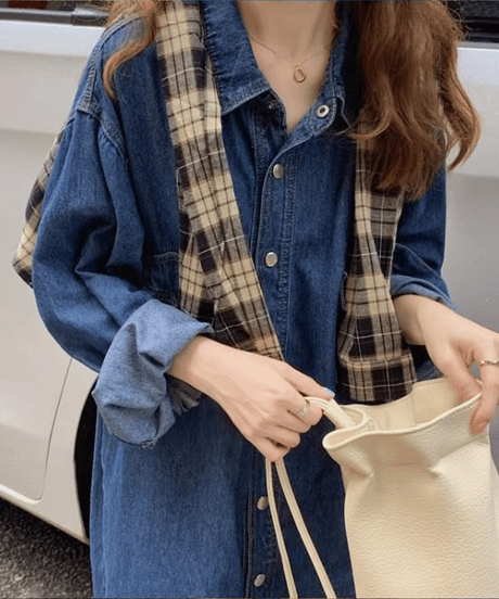 denim shirt dress　hm2917
