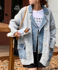denim & knit cardigan　hm1795