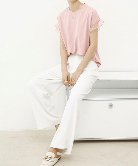 sheer sleeve top / 6color　hm2959