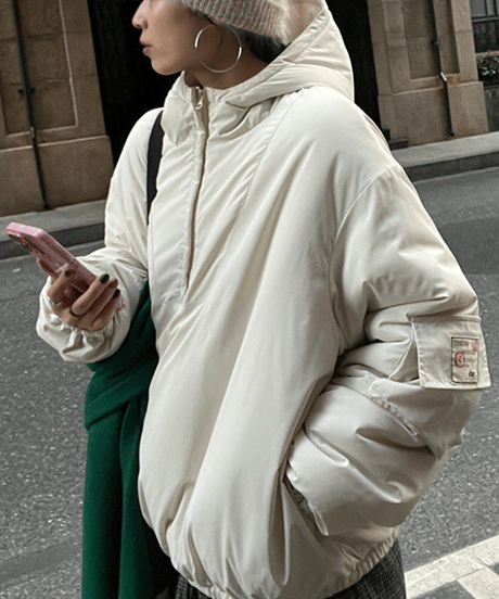 label pullover jacket / 2color　hm1891