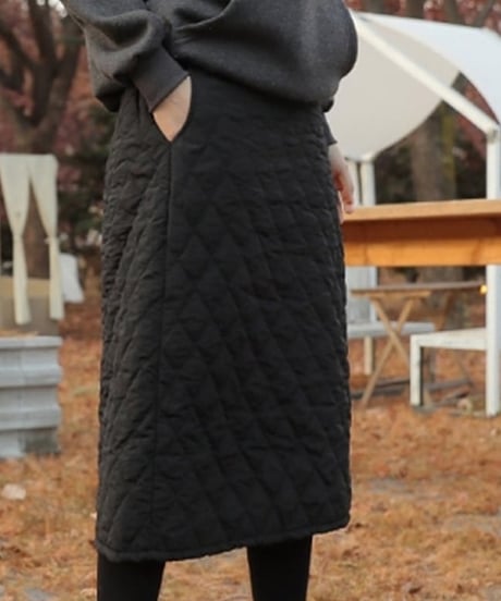 quilted tight skirt 　hm1878