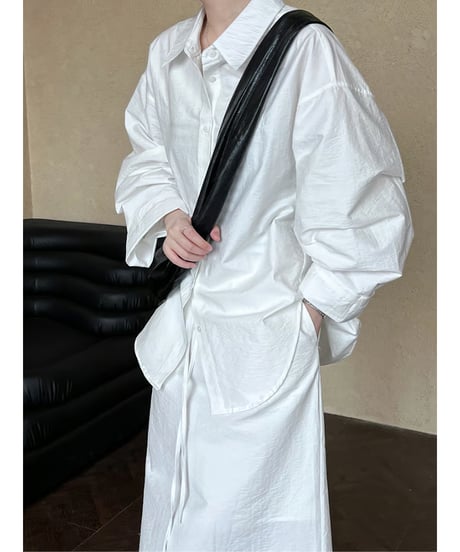 oversized shirt & skirt set / 2color　hm2075
