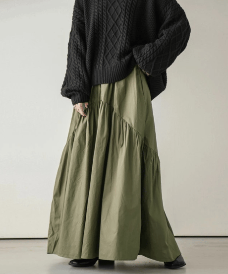 asymmetric tiered skirt / 5color　hm2691