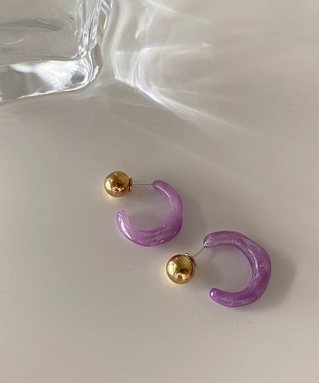 marble hoop pierce / 5color　hm2151