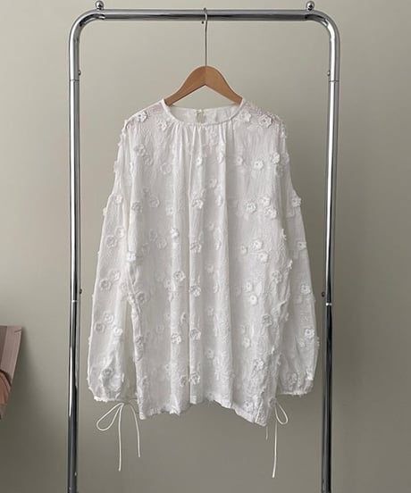 《即納》flower embroidery blouse　hm1374