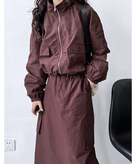 zip blouson & skirt / 2color　hm2016