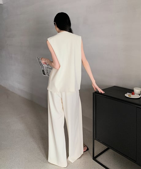 sleeveless top & wide pants suit　hm1406