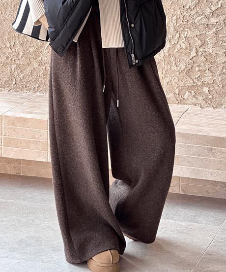 wide leg knit pants / 3color　hm2735