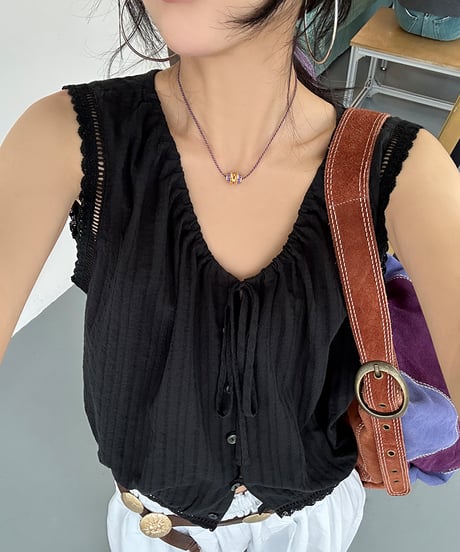 lace tank blouse / 2color　hm2418