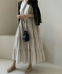 tiered cotton dress / 4color　hm2907