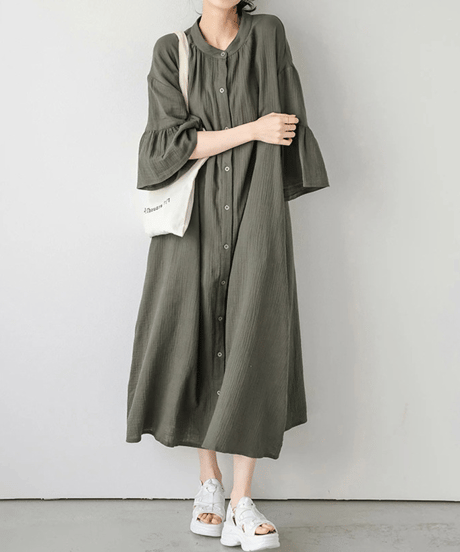 relaxed shirt dress / 4color　hm2955