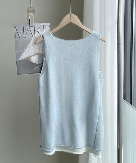layered v-neck tank / 7color　hm2257