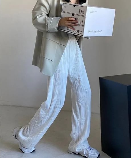 wave pleats pants / 3color　hm2290
