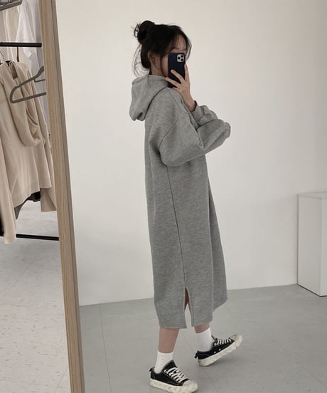 oversized hoodie dress / 4color　hm2628