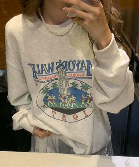 printed sweat pullover　hm1987