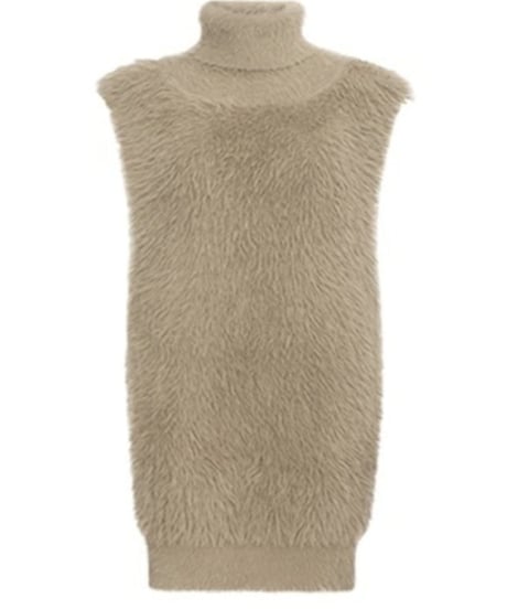 high neck eco fur vest / 2color　hm1822