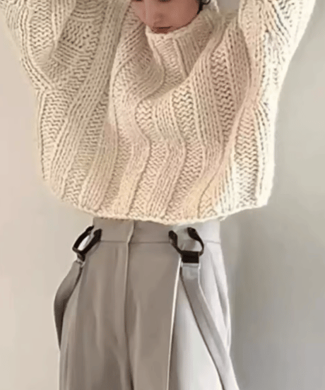 《即納》wide rib knit / 2color　hm1832