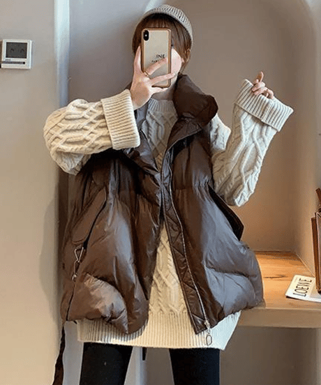 oversized padded vest / 3color　hm2720