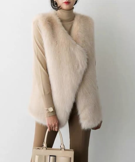 eco fur vest / 3color　hm1871