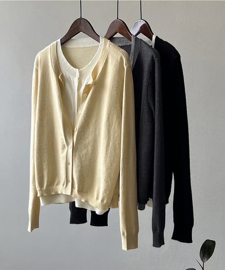 layered knit cardigan / 3color　hm1710