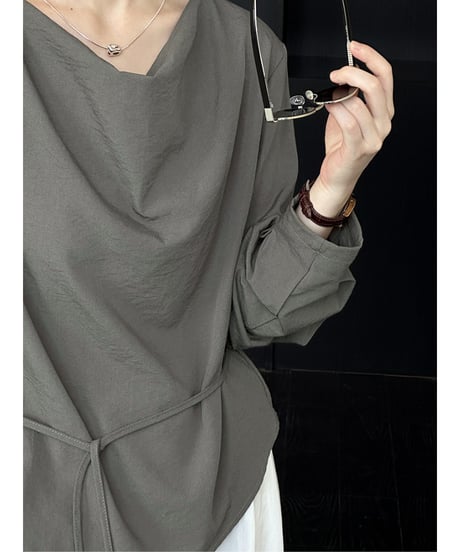 waist ribbon blouse / 3color　hm2049