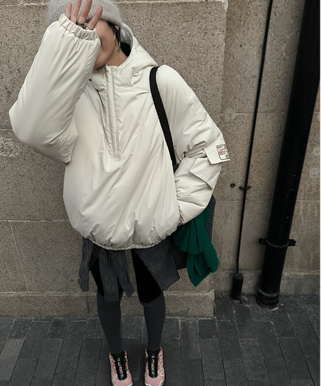 label pullover jacket / 2color　hm1891