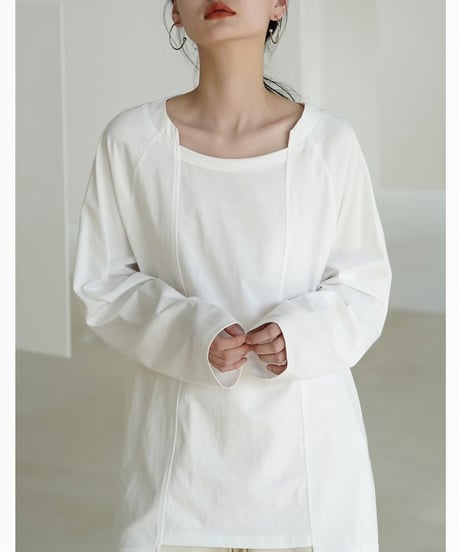 open neck long cutsew　hm2029