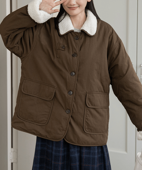 sherpa collar jacket / 2color　hm2712