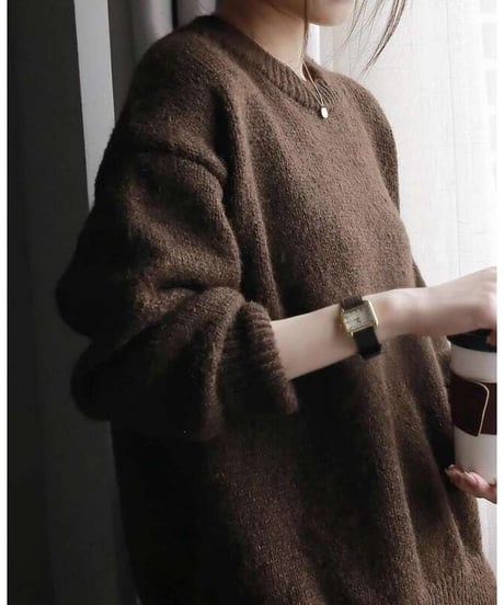 crew neck pullover knit / 3color　hm1838