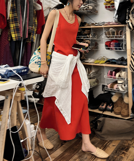 ribbed maxi dress / 2color　hm2349