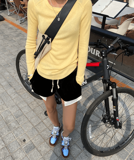 thin simple knit top / 3color　hm1288