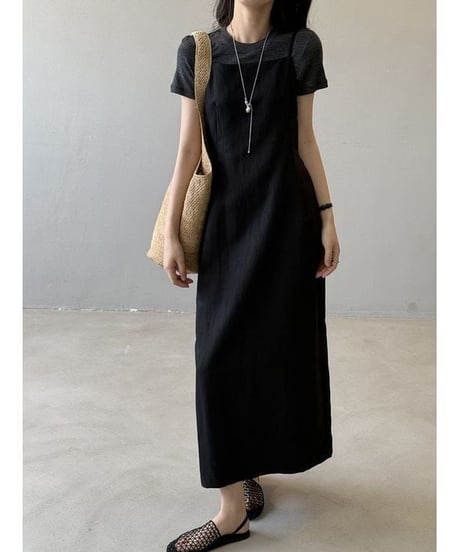 back tie jumperskirt / 2color　hm2281