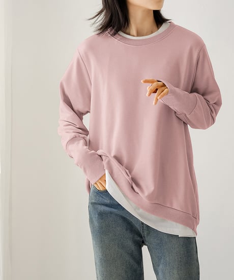 layered hem pullover / 8color　hm2635