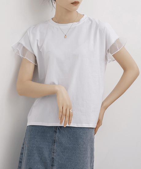 sheer sleeve top / 6color　hm2959