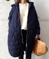 quilted hood coat / 4color　hm2684