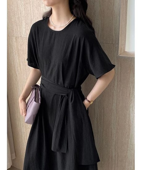 belted flare dress / 2color　hm2289