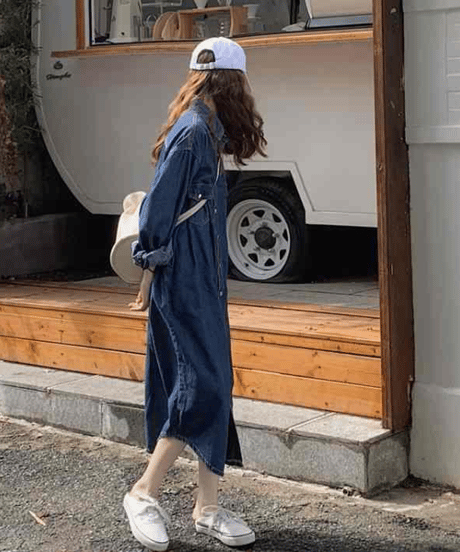 denim shirt dress　hm2917