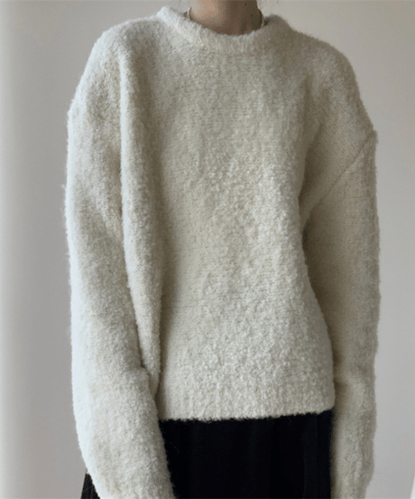 boucle crewneck knit / 6color　hm2770