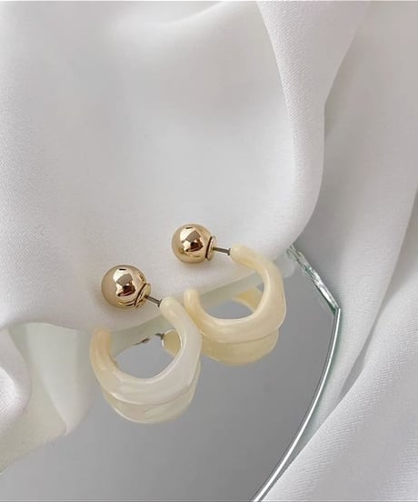 marble hoop pierce / 5color　hm2151