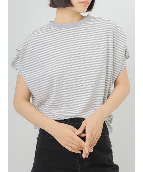 border cotton top / 8color　hm2956