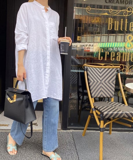 relaxed linen shirt　hm2939